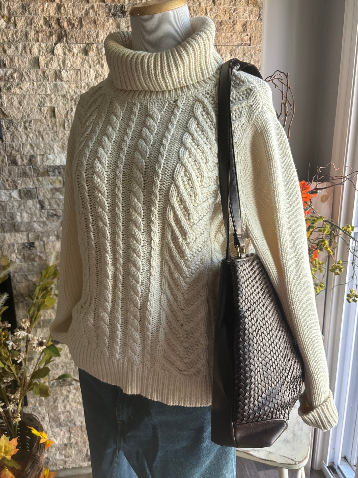 Leather Liz Claiborne Woven Handbag