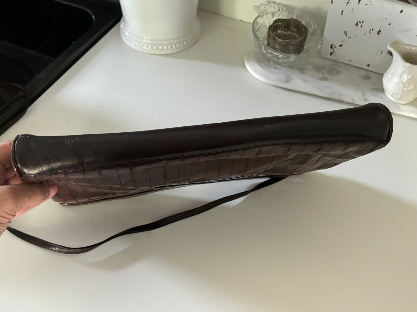 Vintage Eel Skin Clutch with Strap