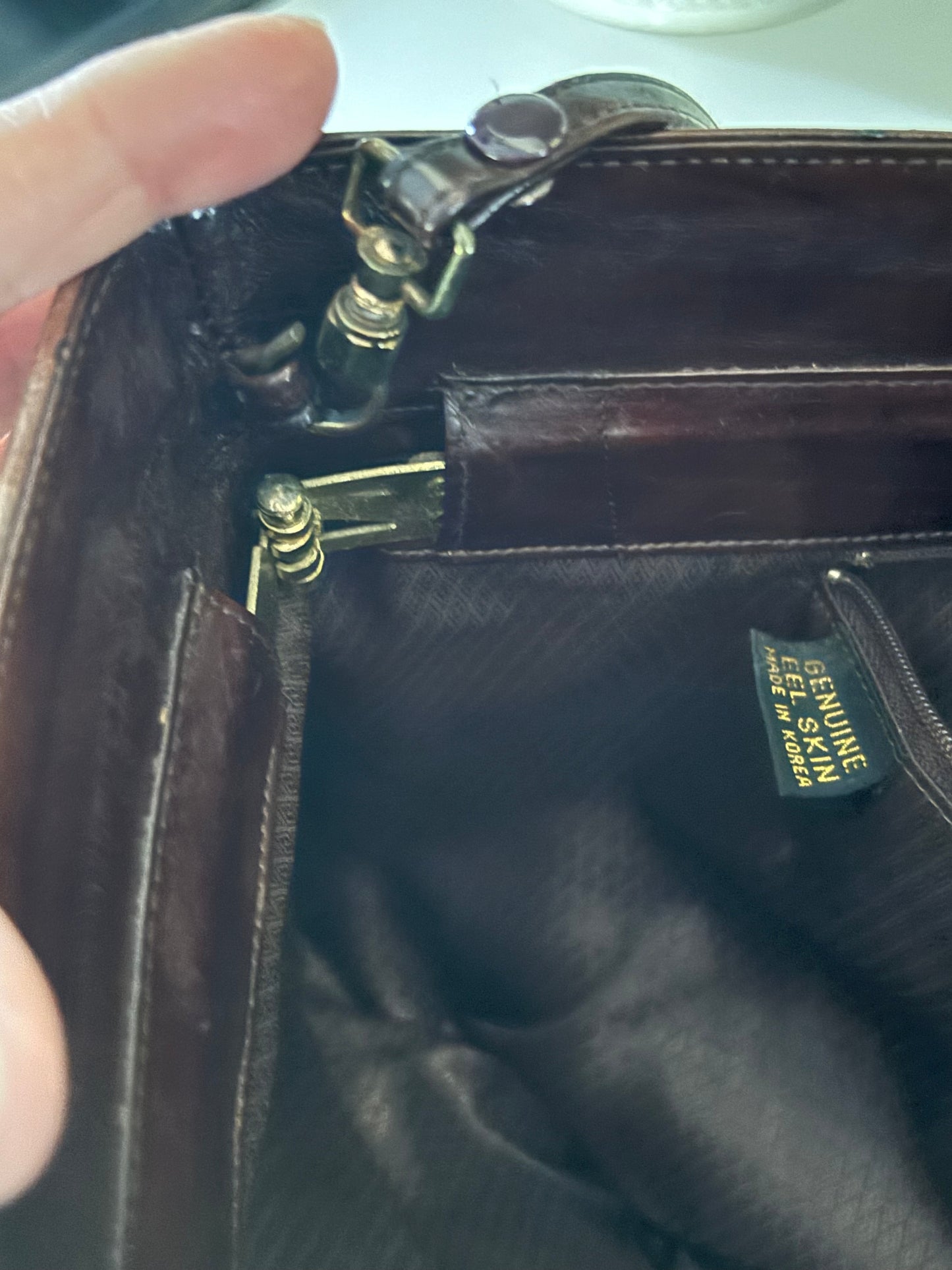 Vintage Eel Skin Clutch with Strap