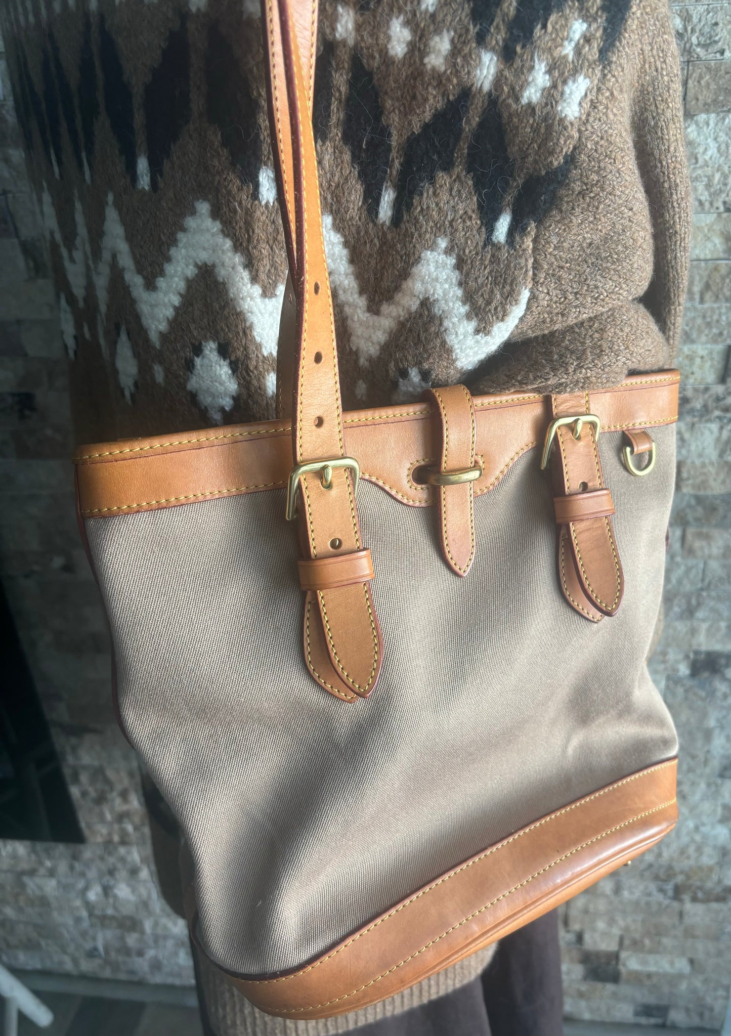 Dooney and Bourke Canvas and Leather Tote