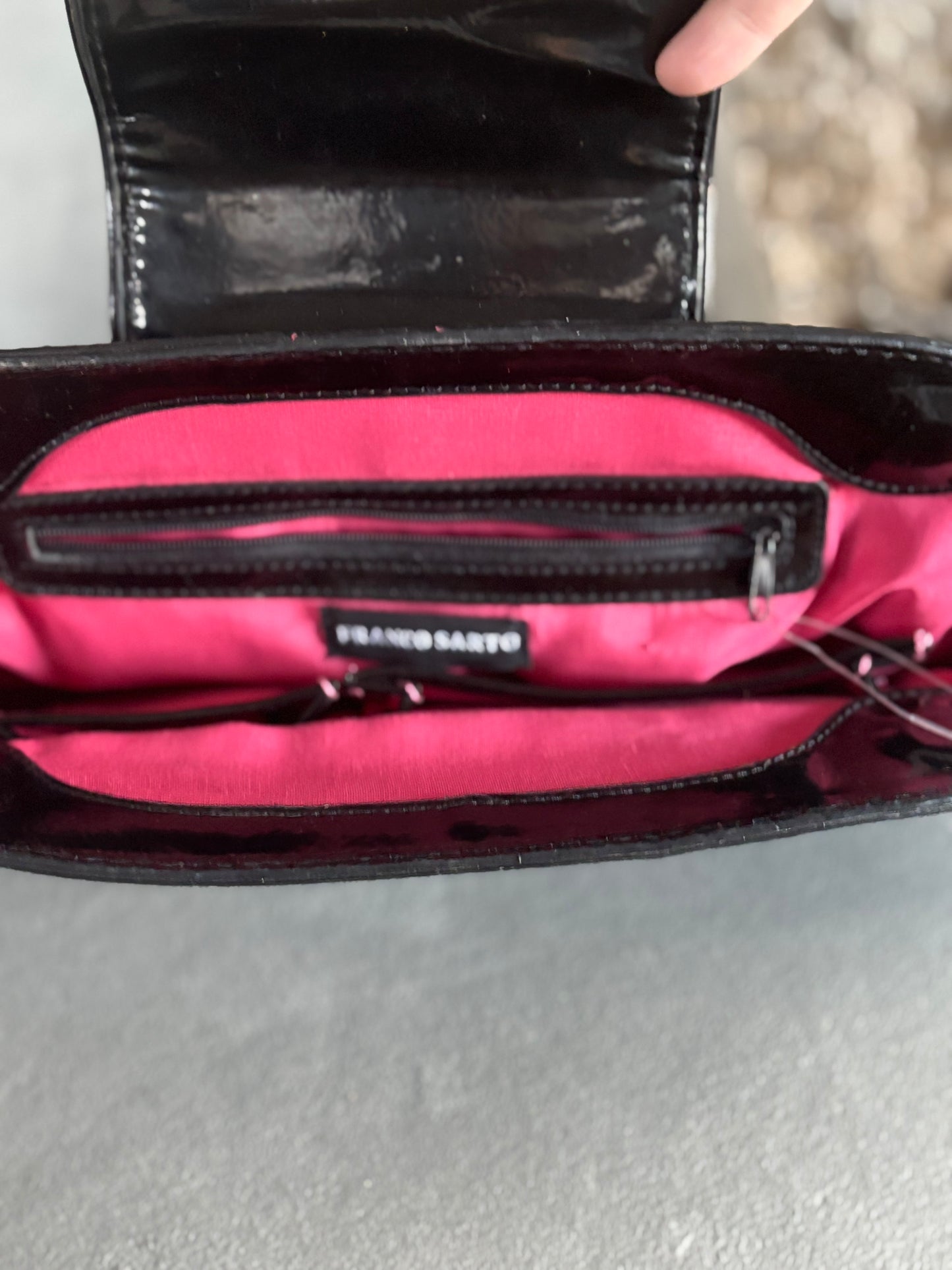Franco Sarto Patent Leather Black Clutch