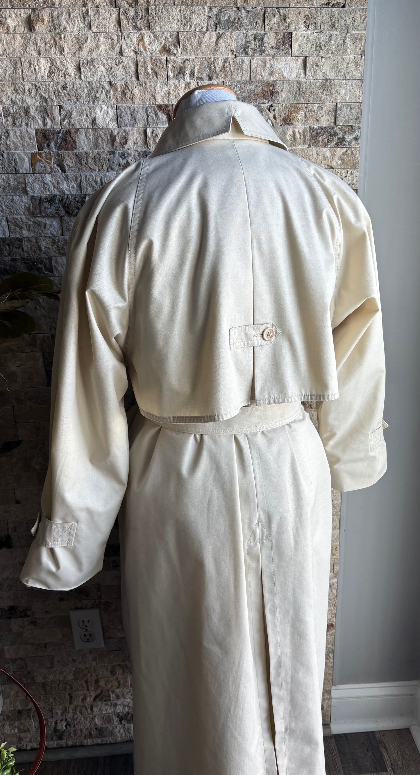 London Fog Long Trench Raincoat 12 petite