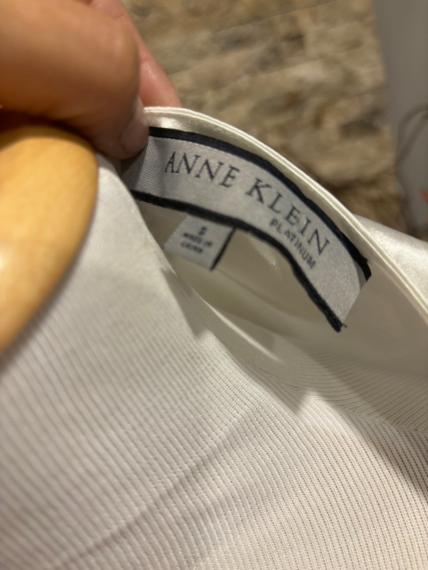 Anne Klein Platinum Satin Blouse Small