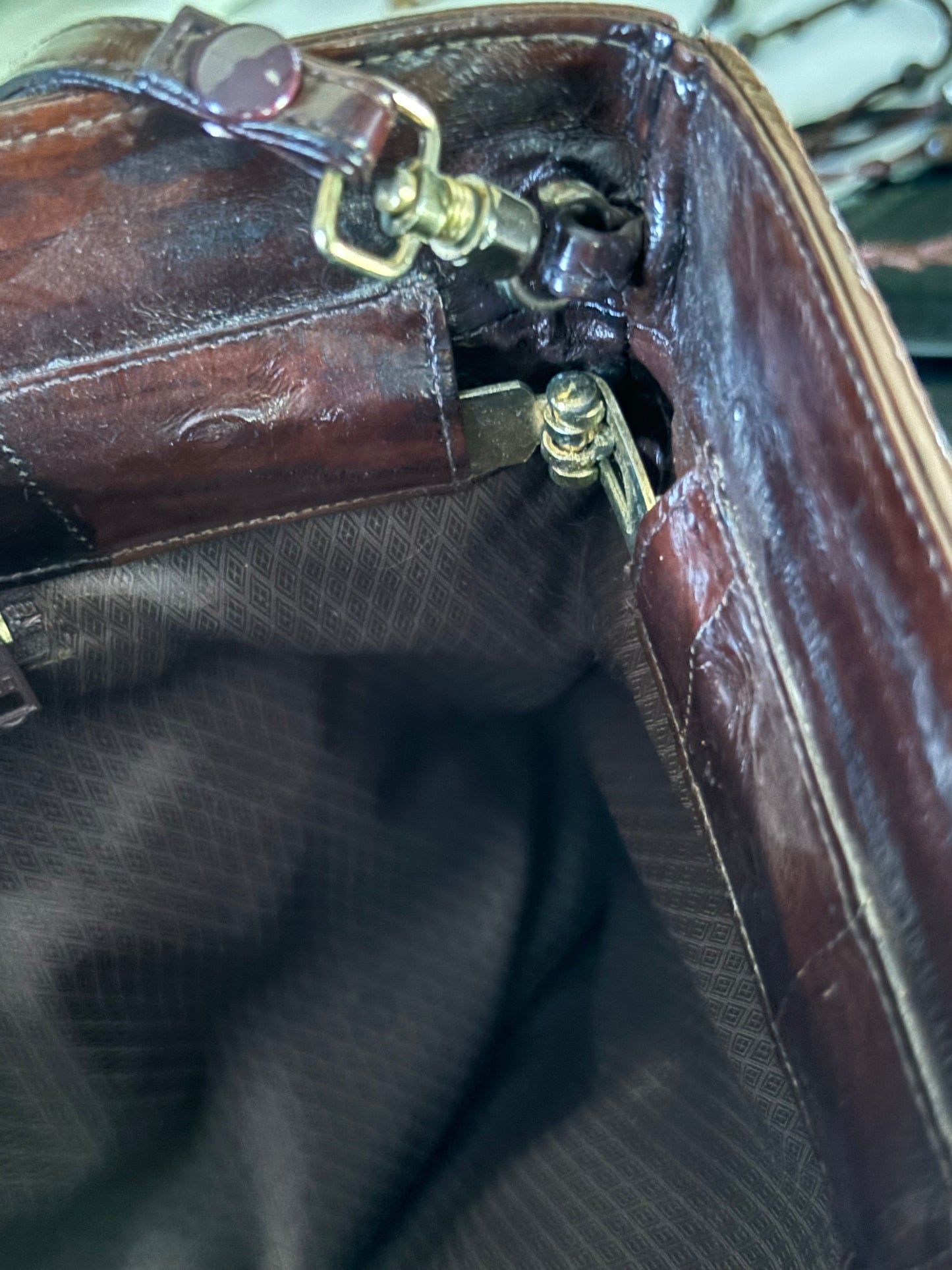 Vintage Eel Skin Clutch with Strap