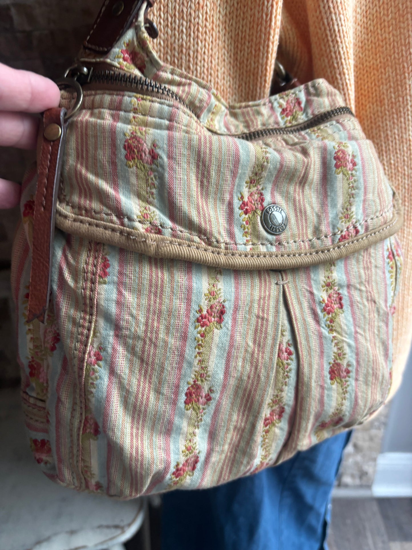 Vintage Fossil Floral Bag