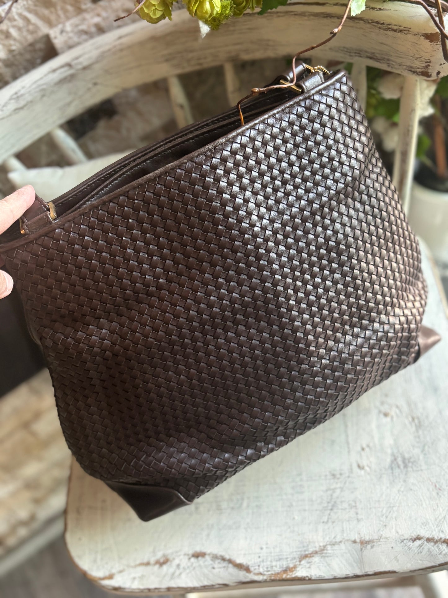 Chocolate Brown Weave Handbags by Liz Claiborne