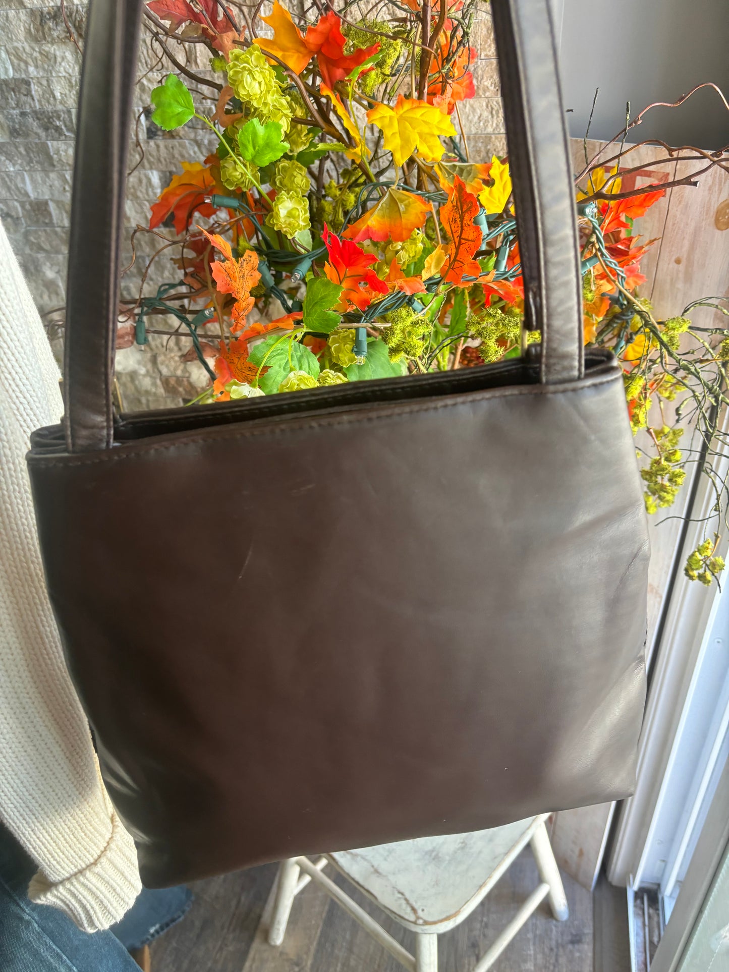 Leather Liz Claiborne Woven Handbag
