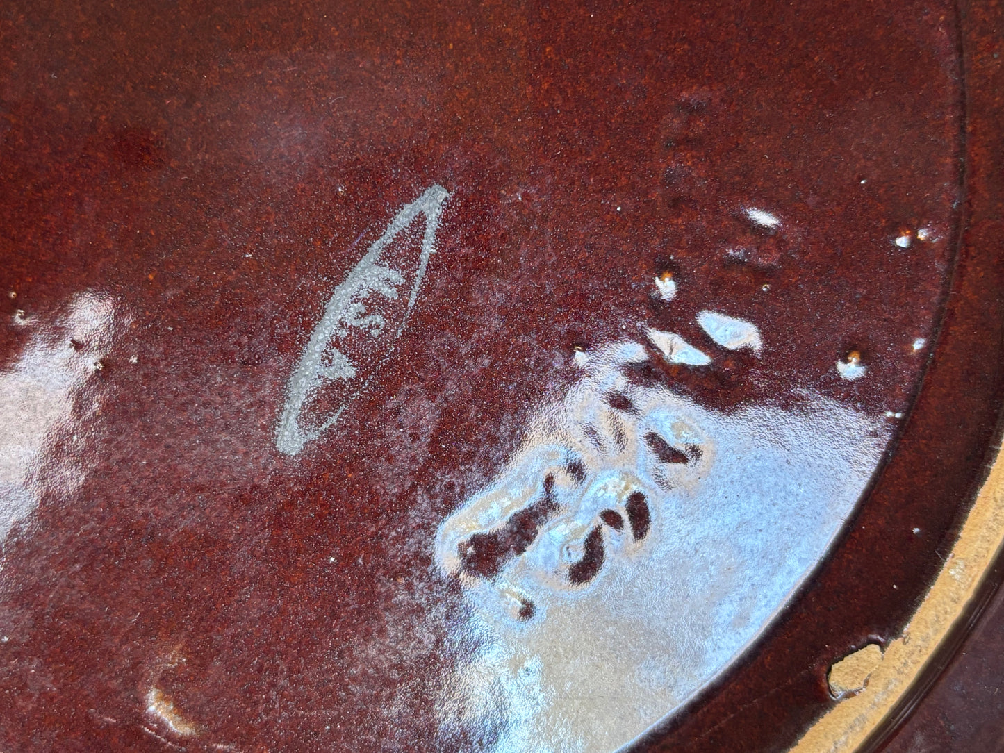 Vintage 1960s McCoy Pottery USA Brown Drip Lava Glaze 7" Bowl