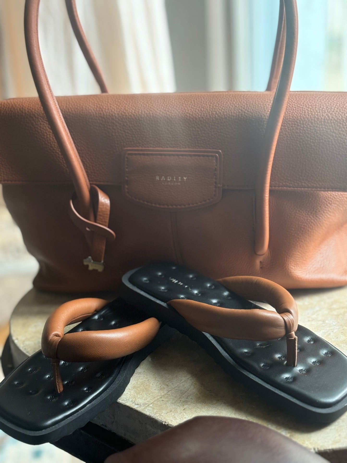 Designer Bundle/ Radley Leather Handbag and Vince Sandals size 7