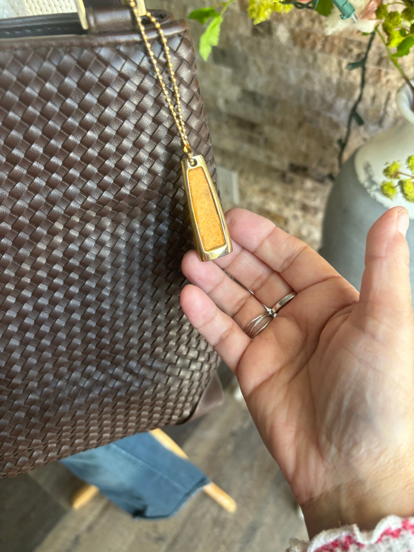 Leather Liz Claiborne Woven Handbag