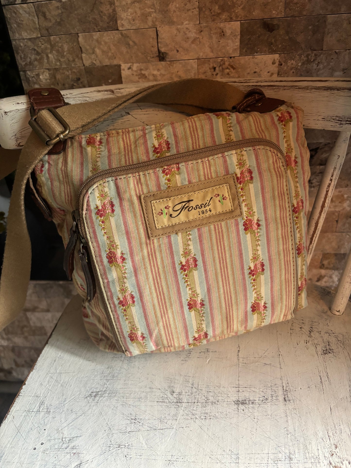 Vintage Fossil Floral Bag