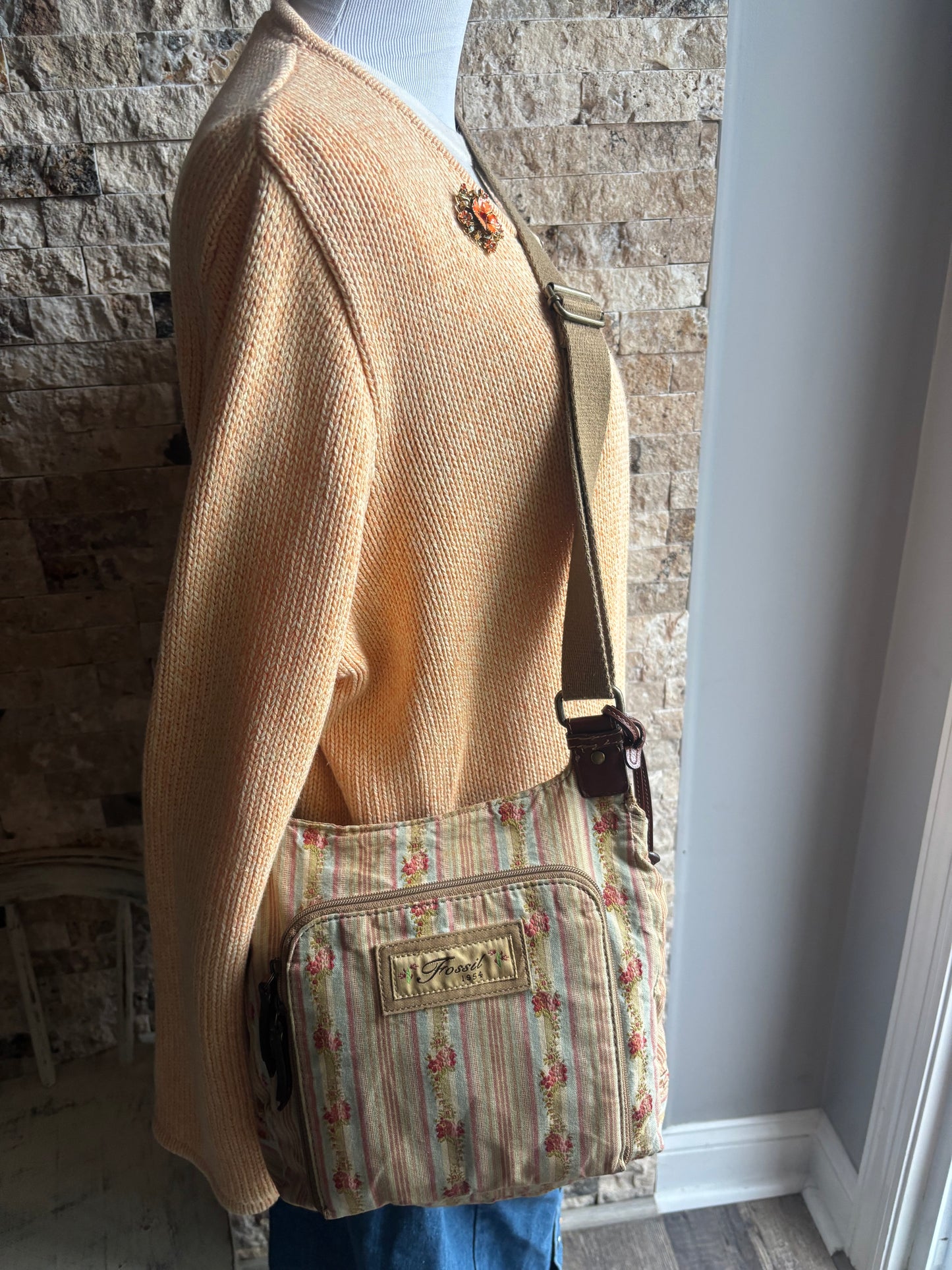 Vintage Fossil Floral Bag