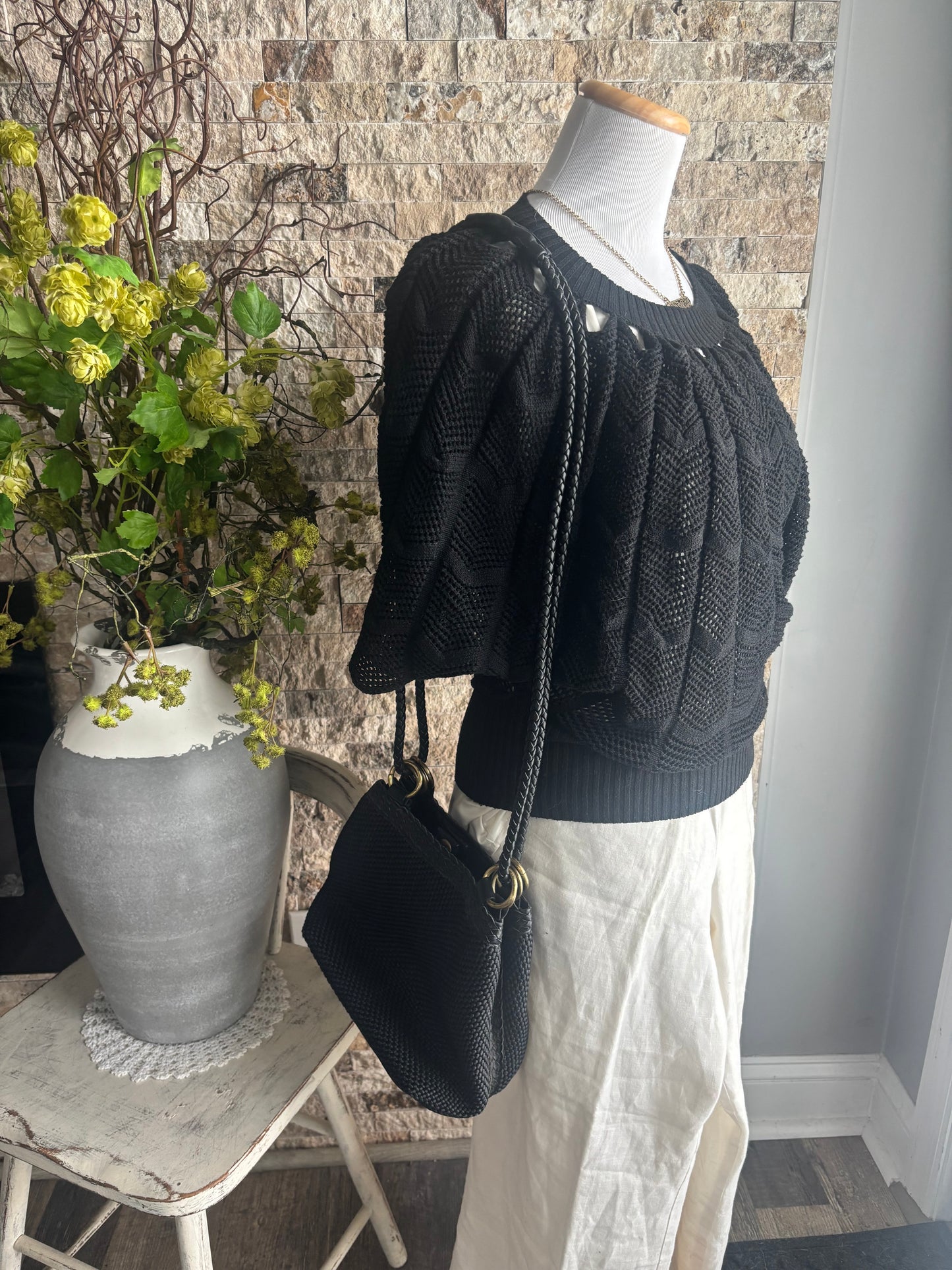 Knit Black Sweater by The Cue XS