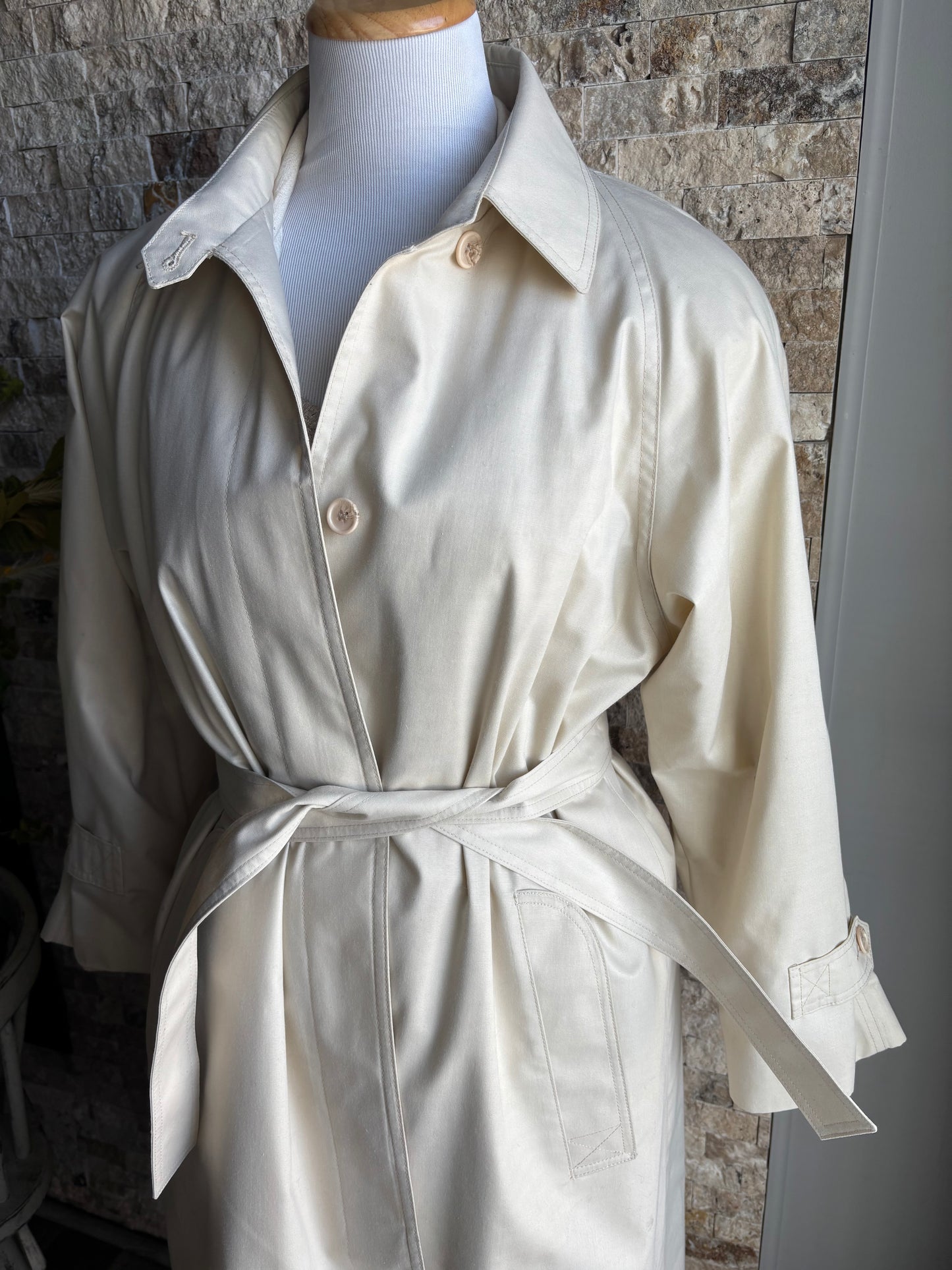 London Fog Long Trench Raincoat 12 petite