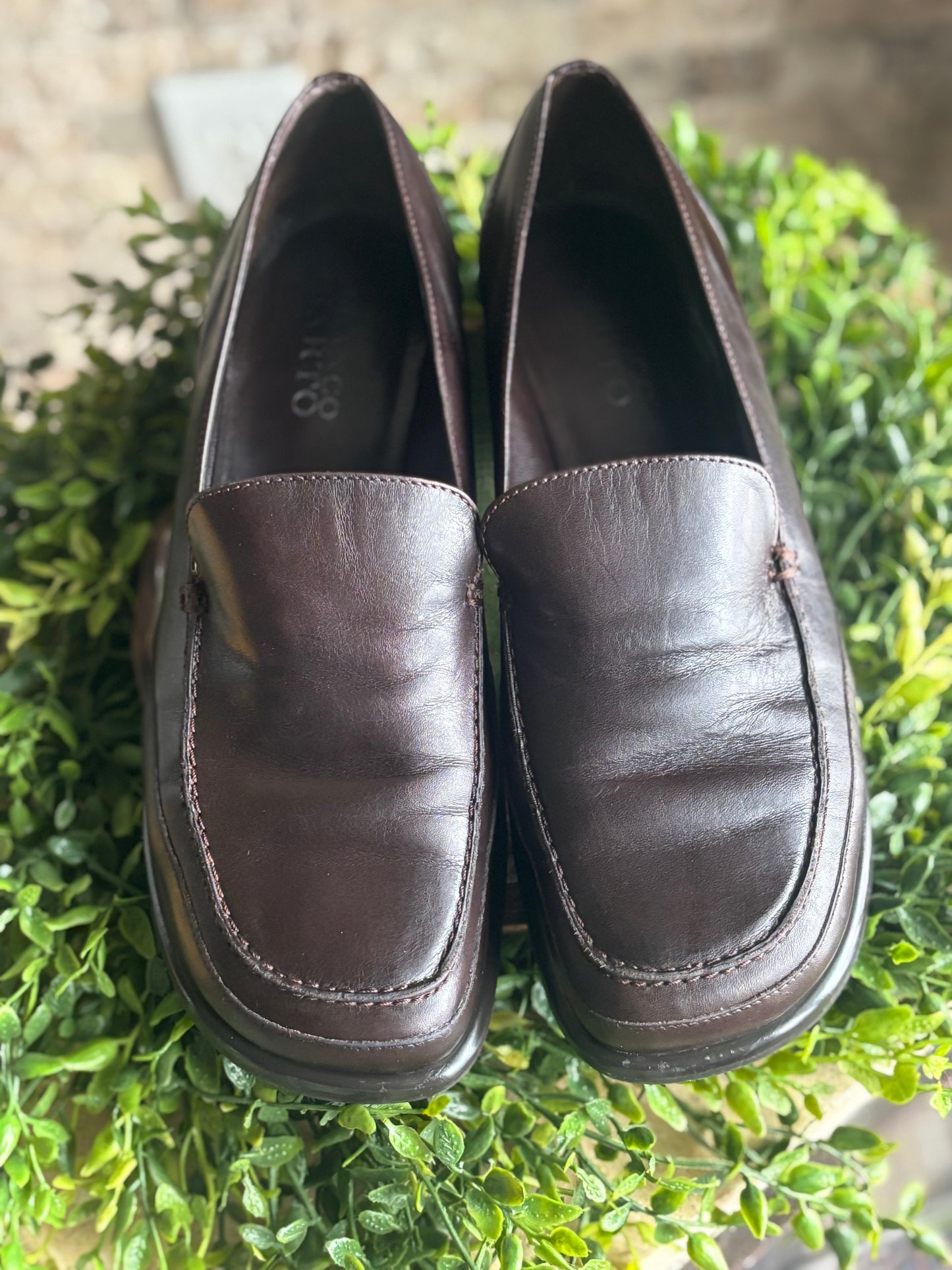 Franco Sarto Genuine Leather Brown Loafers/ 7.5