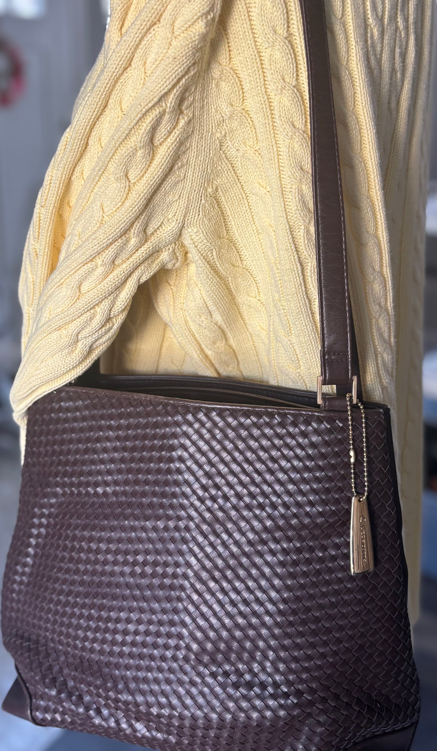 Chocolate Brown Weave Handbags by Liz Claiborne
