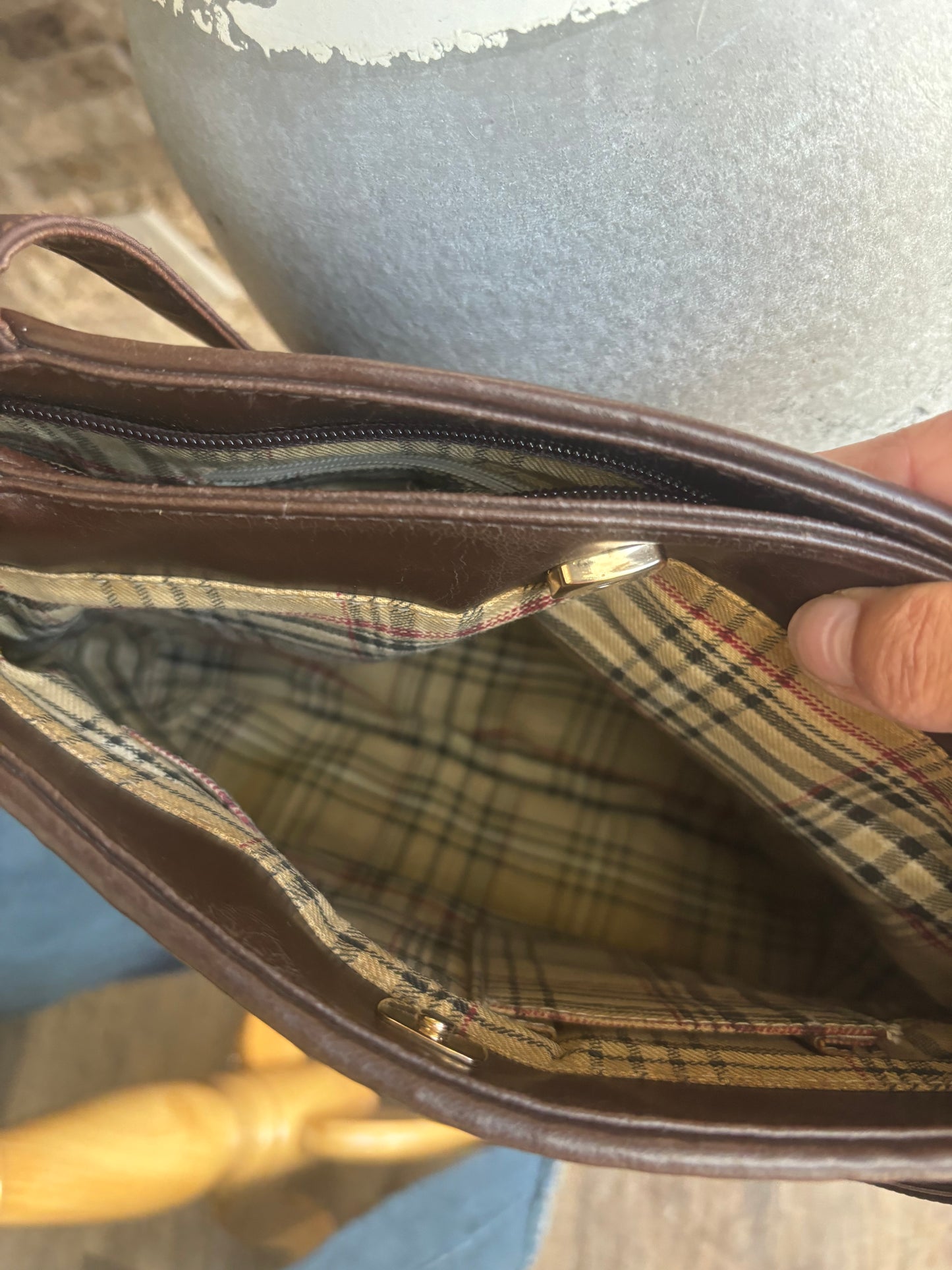 Leather Liz Claiborne Woven Handbag
