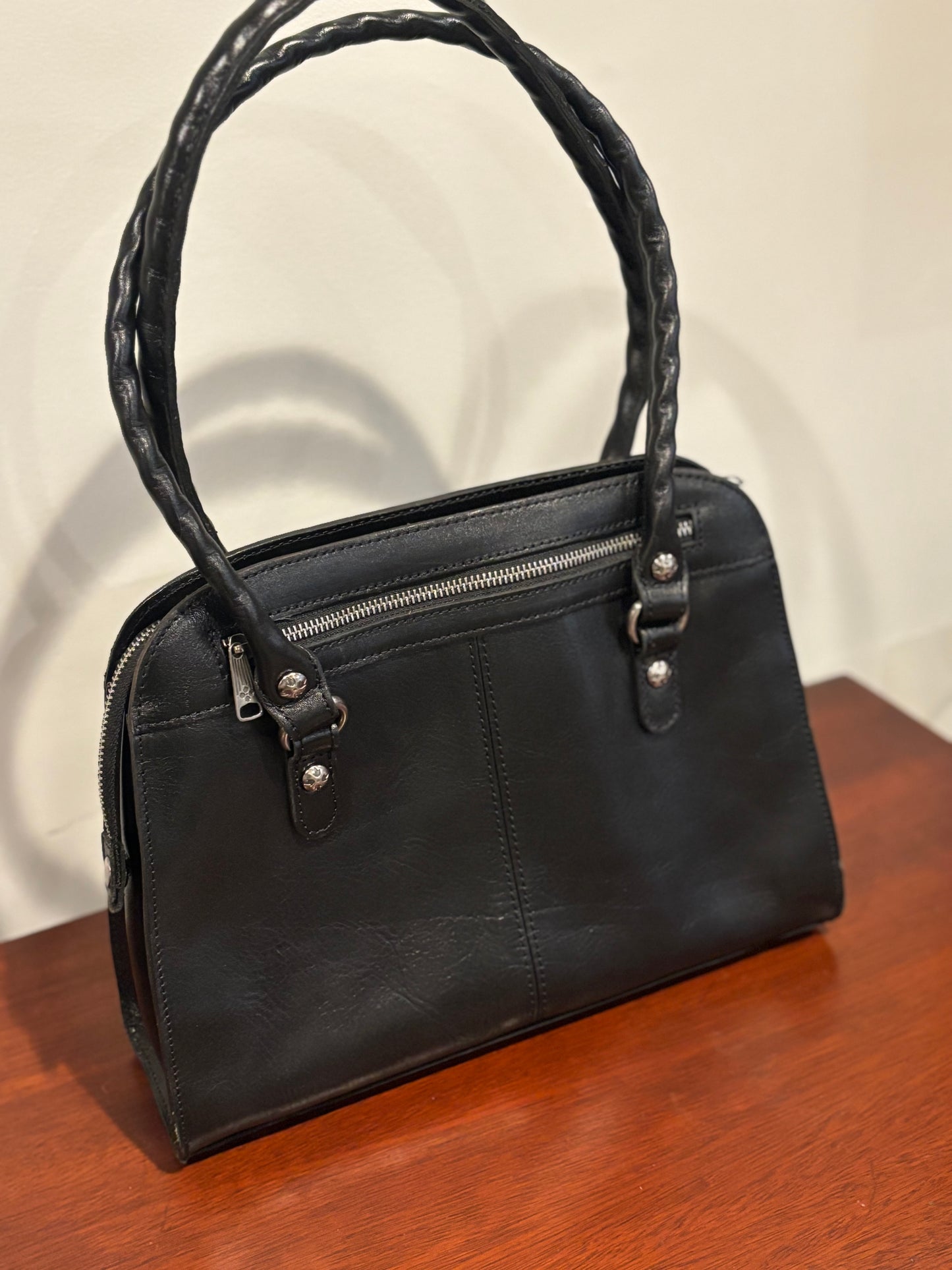 Patricia Nash Black Leather Tote
