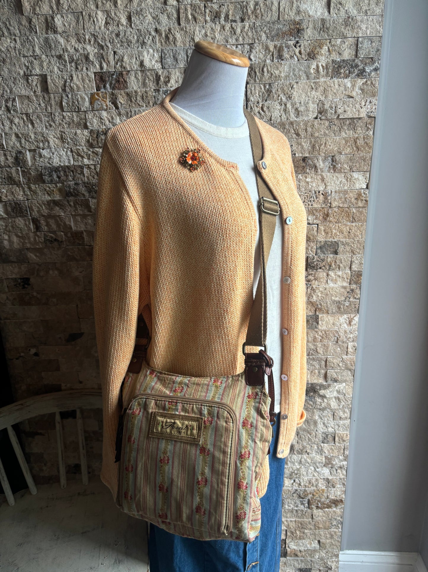 Vintage Fossil Floral Bag