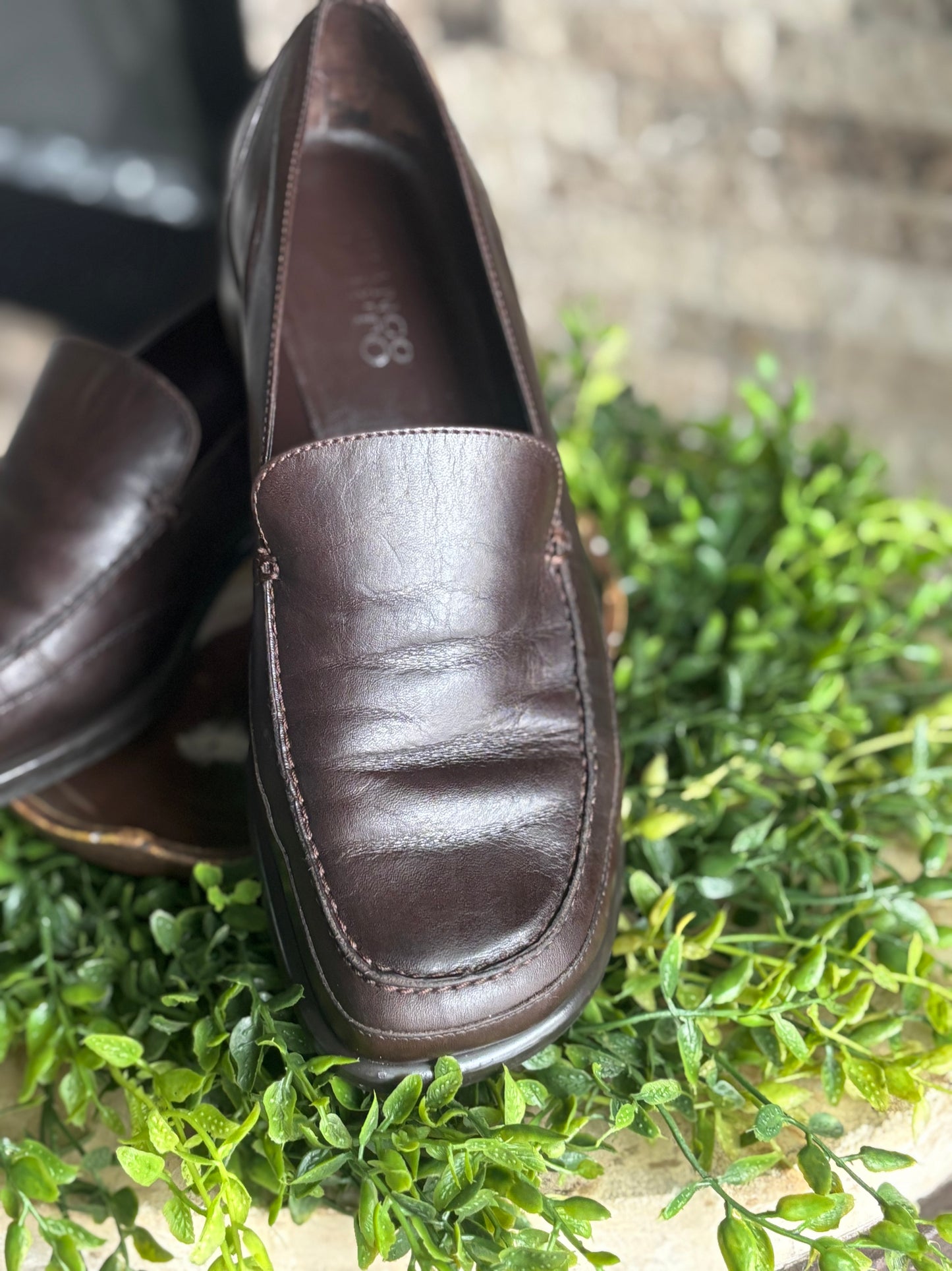 Franco Sarto Genuine Leather Brown Loafers/ 7.5