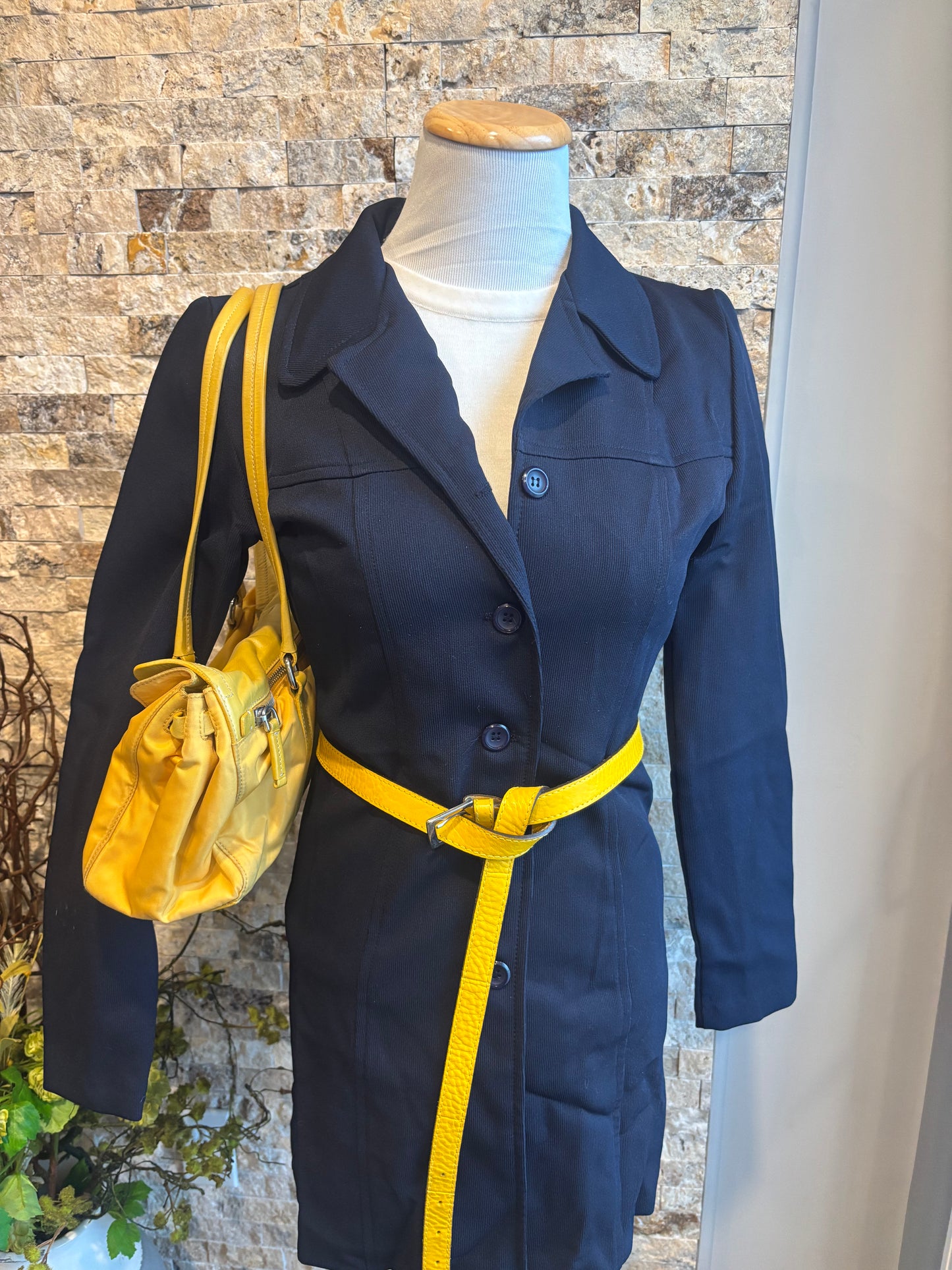 Vintage Long Button Down Fitted Blazer Small