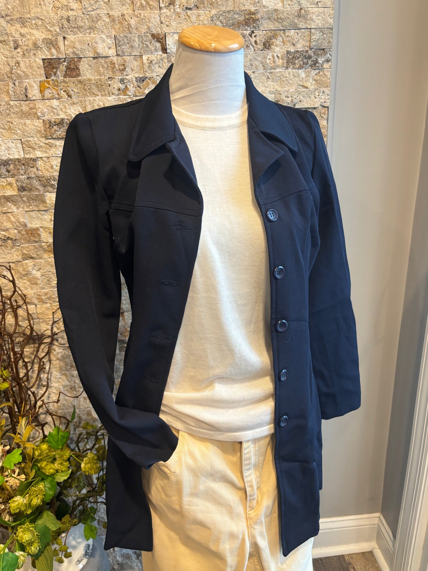 Vintage Long Button Down Fitted Blazer Small