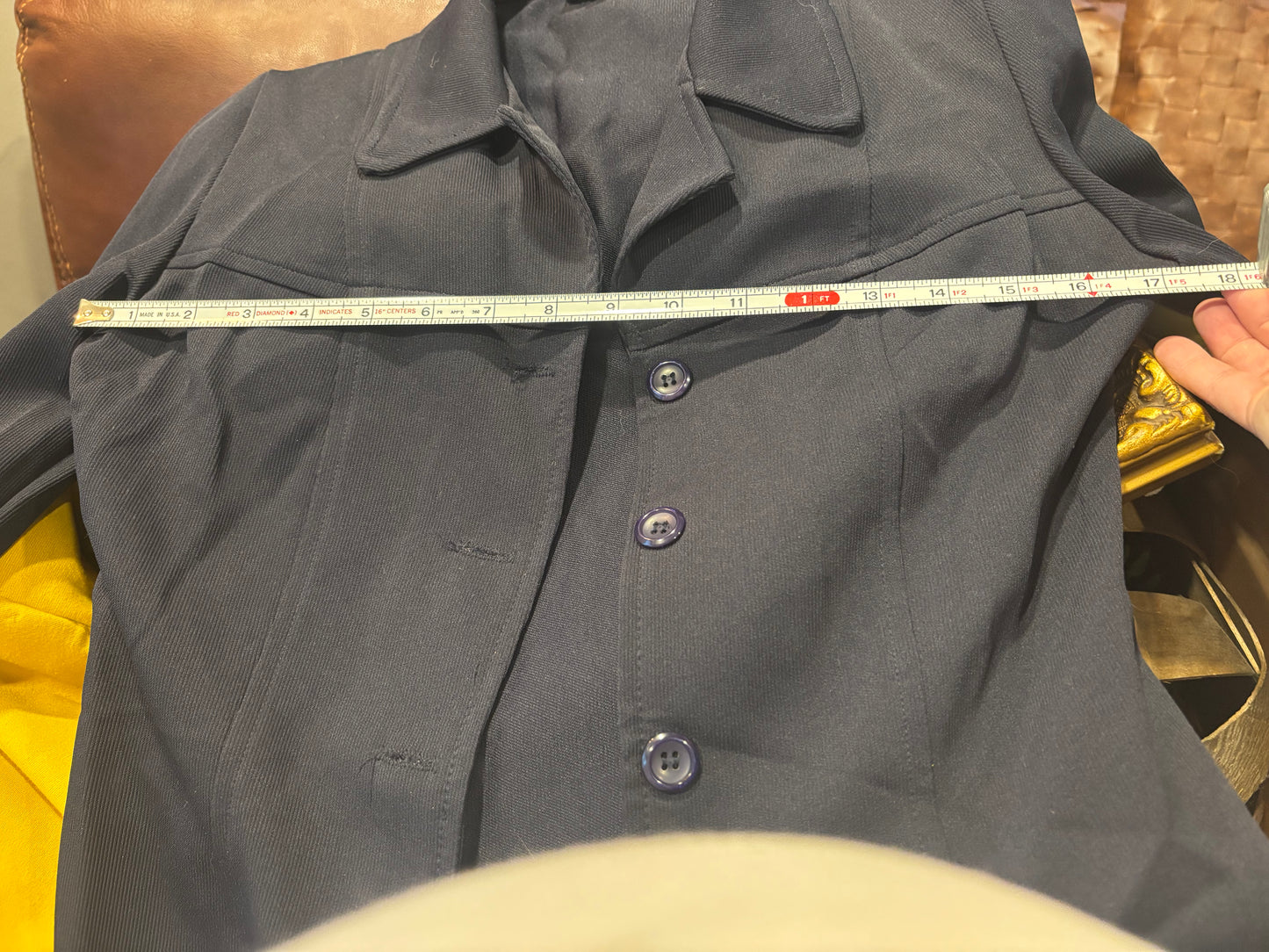 Vintage Long Button Down Fitted Blazer Small