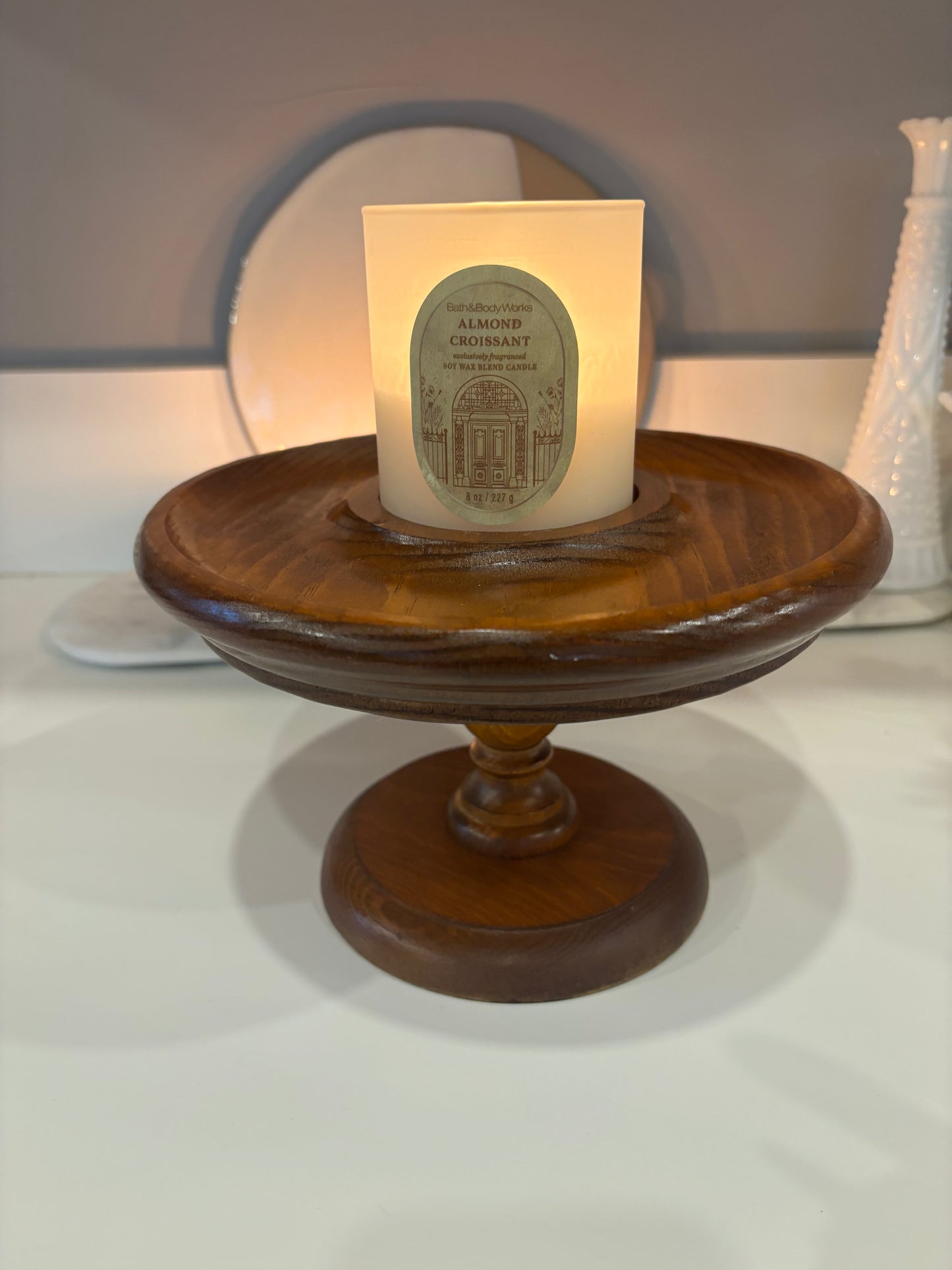 Vintage Wooden Candle Holder for Tammy