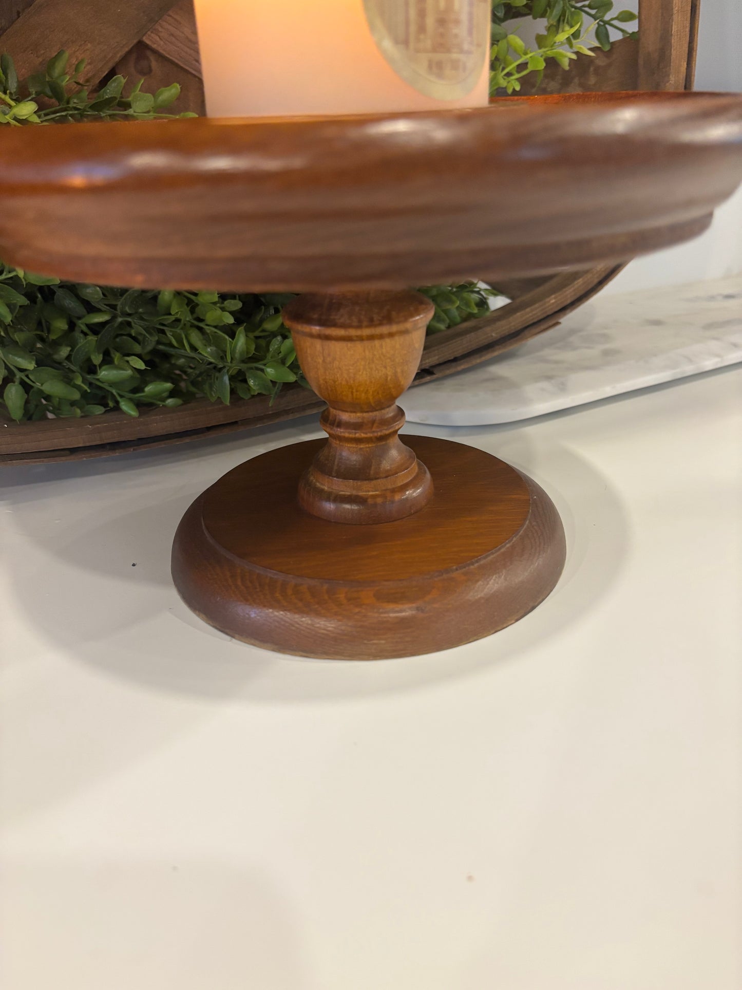 Vintage Wooden Candle Holder for Tammy