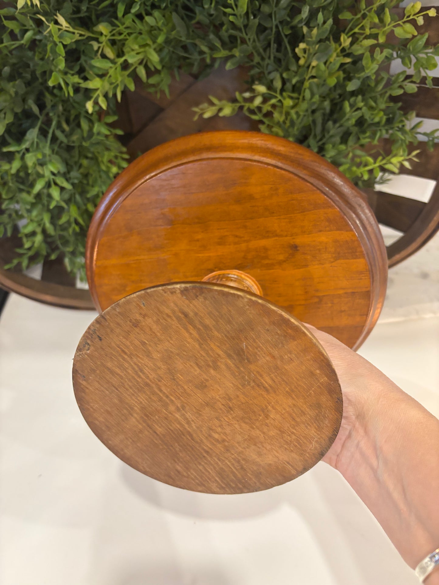 Vintage Wooden Candle Holder for Tammy