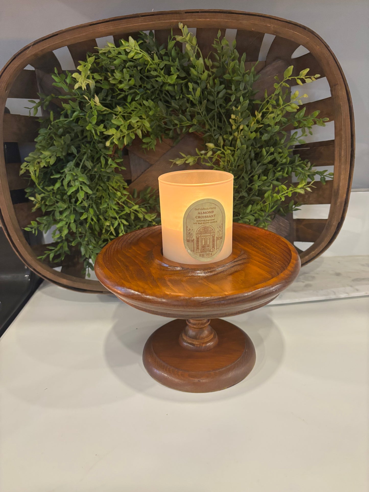 Vintage Wooden Candle Holder for Tammy