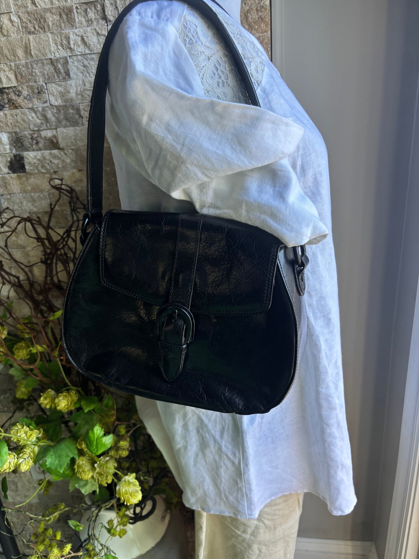Kenneth Cole Black Leather Evening Bag