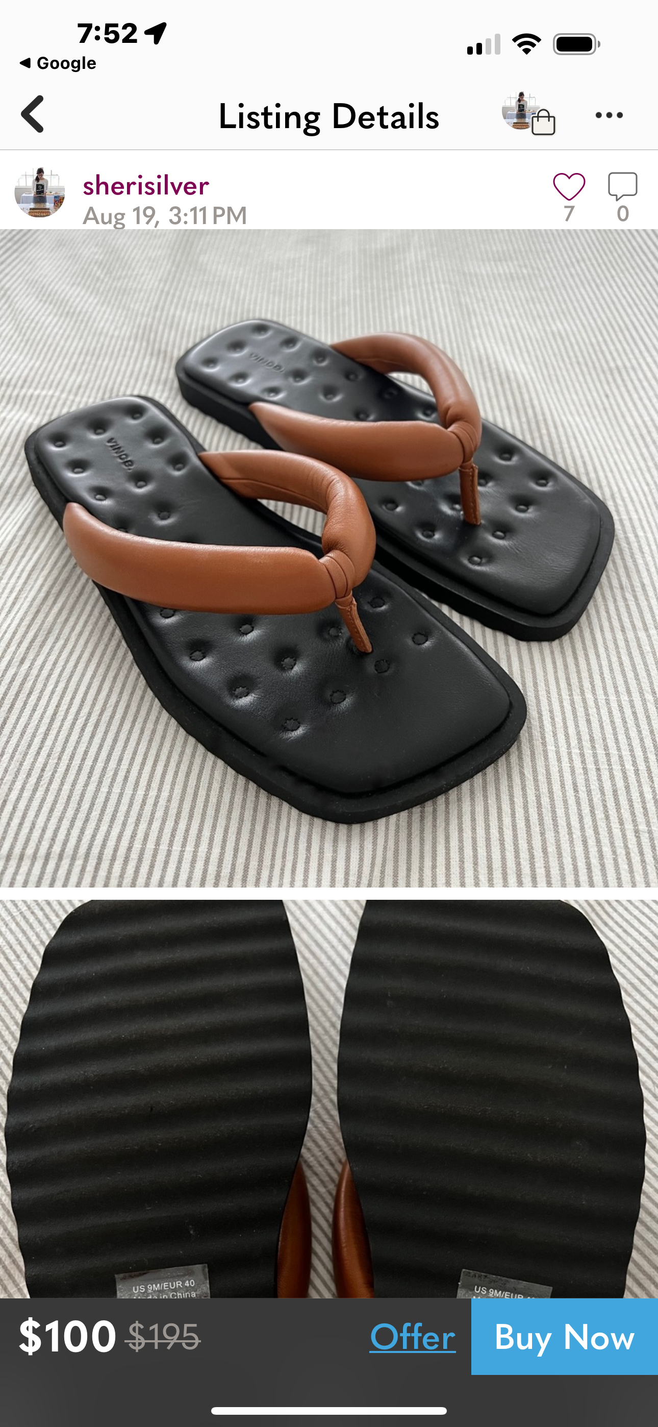 Designer Bundle/ Radley Leather Handbag and Vince Sandals size 7