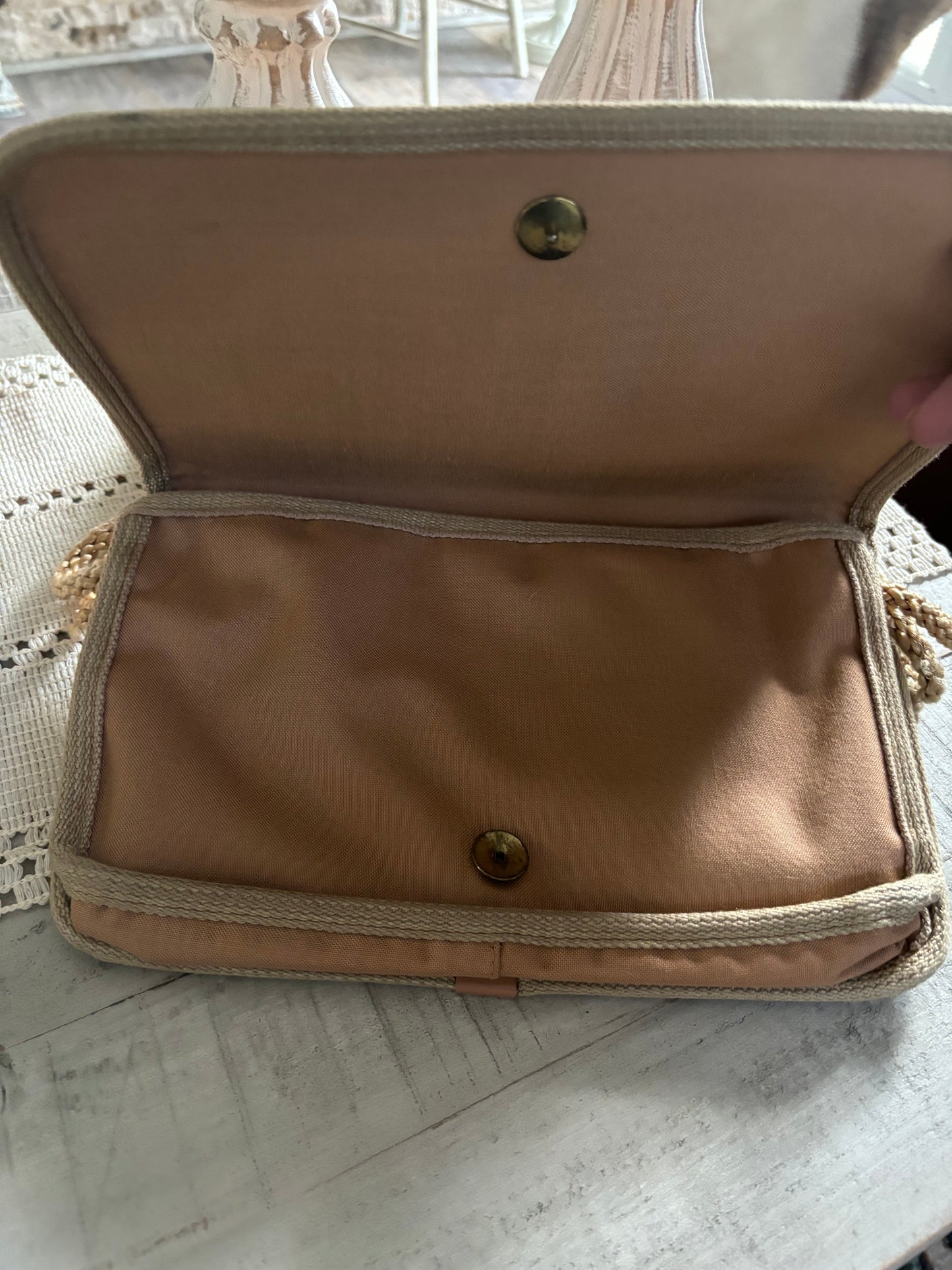 Vintage Made in Italy Straw Bamboo Crossbody with Rope Strap