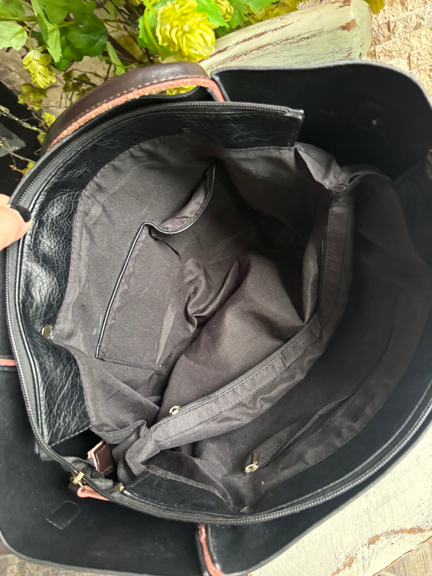 Fine Black Leather Tote