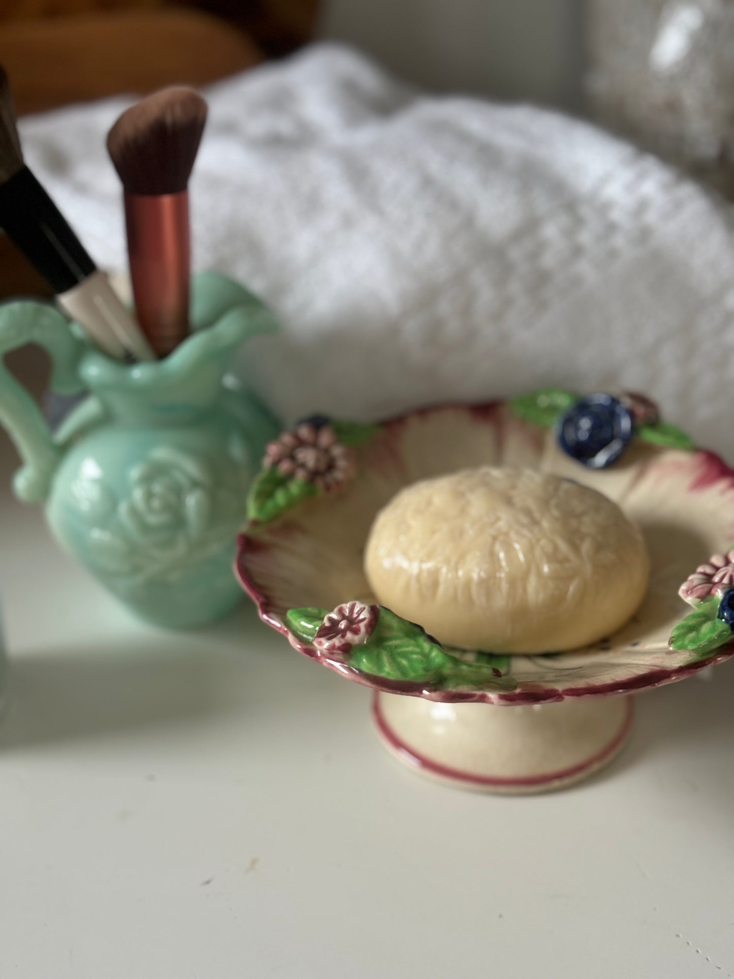 Vintage Floral Footed Candy Dish