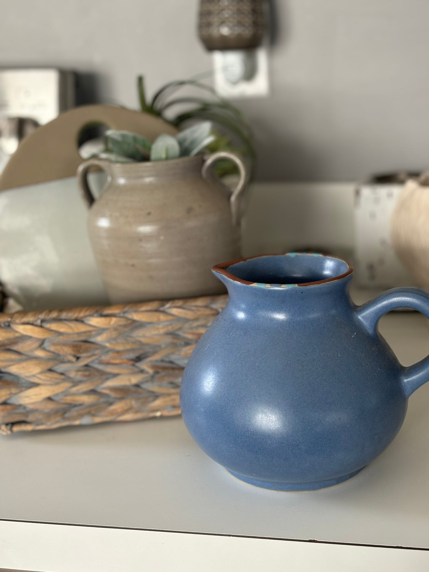 Vintage Blue Pitcher by Dansk