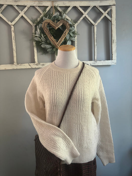 Club Monaco Ivory Knit sweater/ size small petite