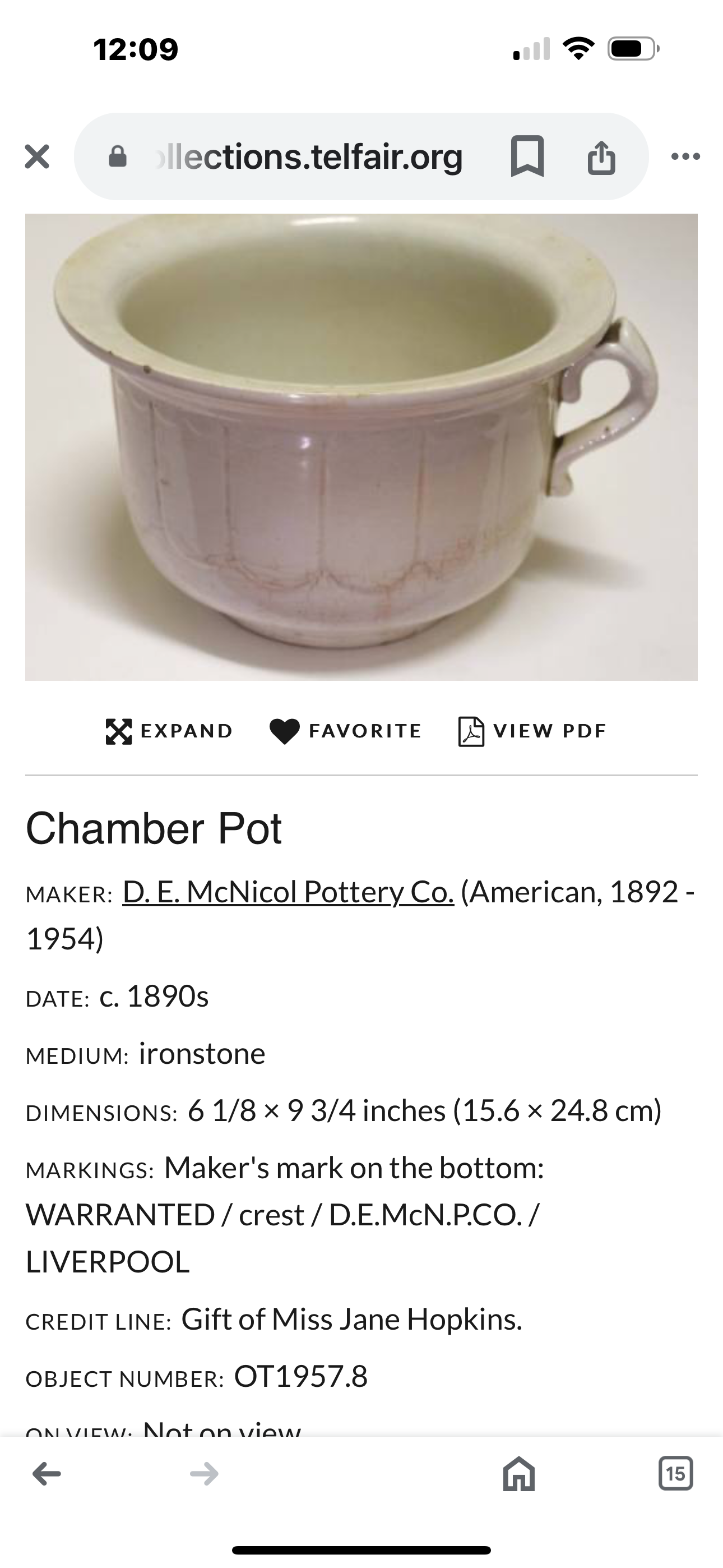 Antique Chamber Pot 1800s