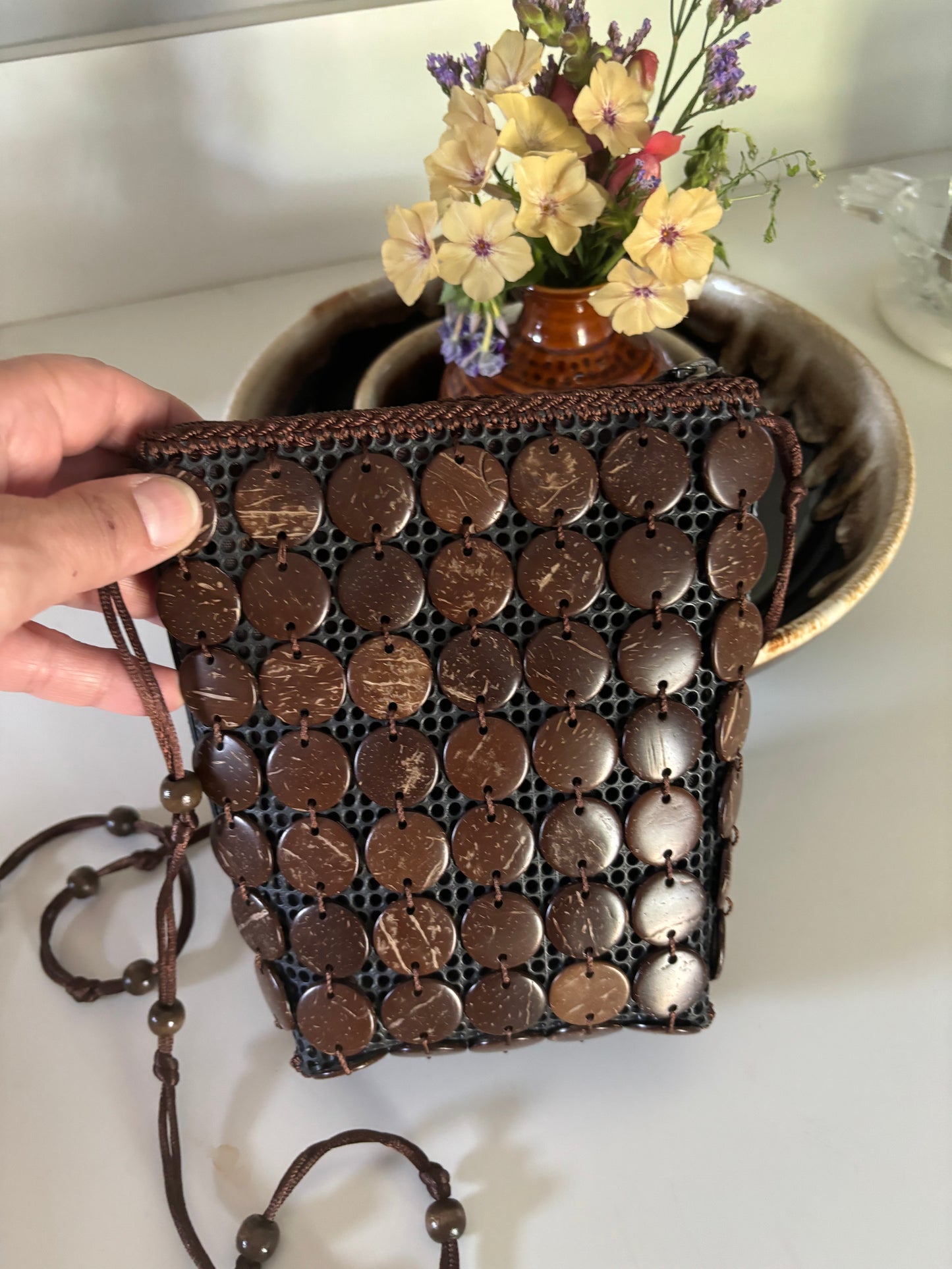 Vintage Coconut Shell handmade bag