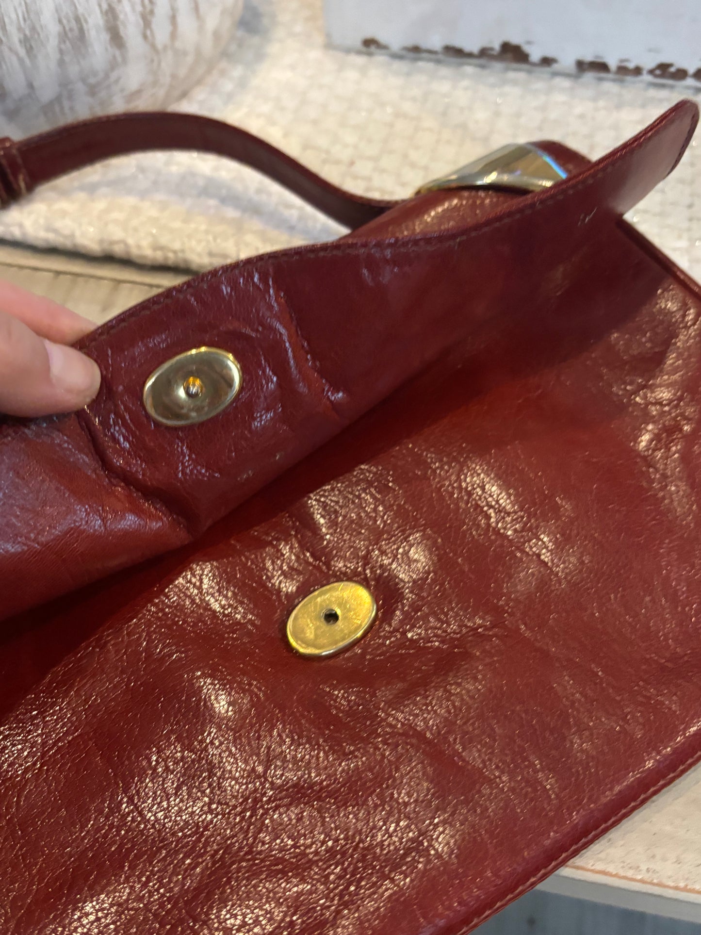 Red Leather Vintage Handbag