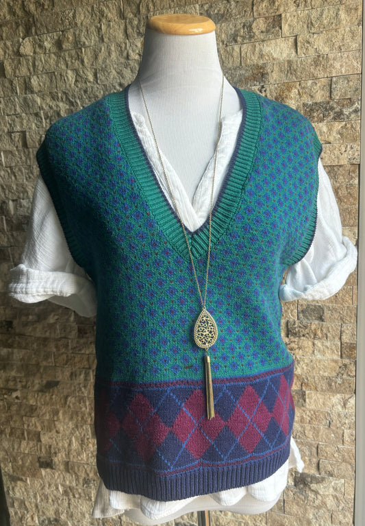 Vintage Argyle Sweater Vest