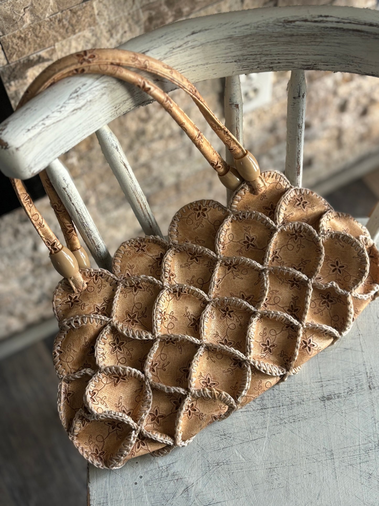 Vintage leather Unique handbag