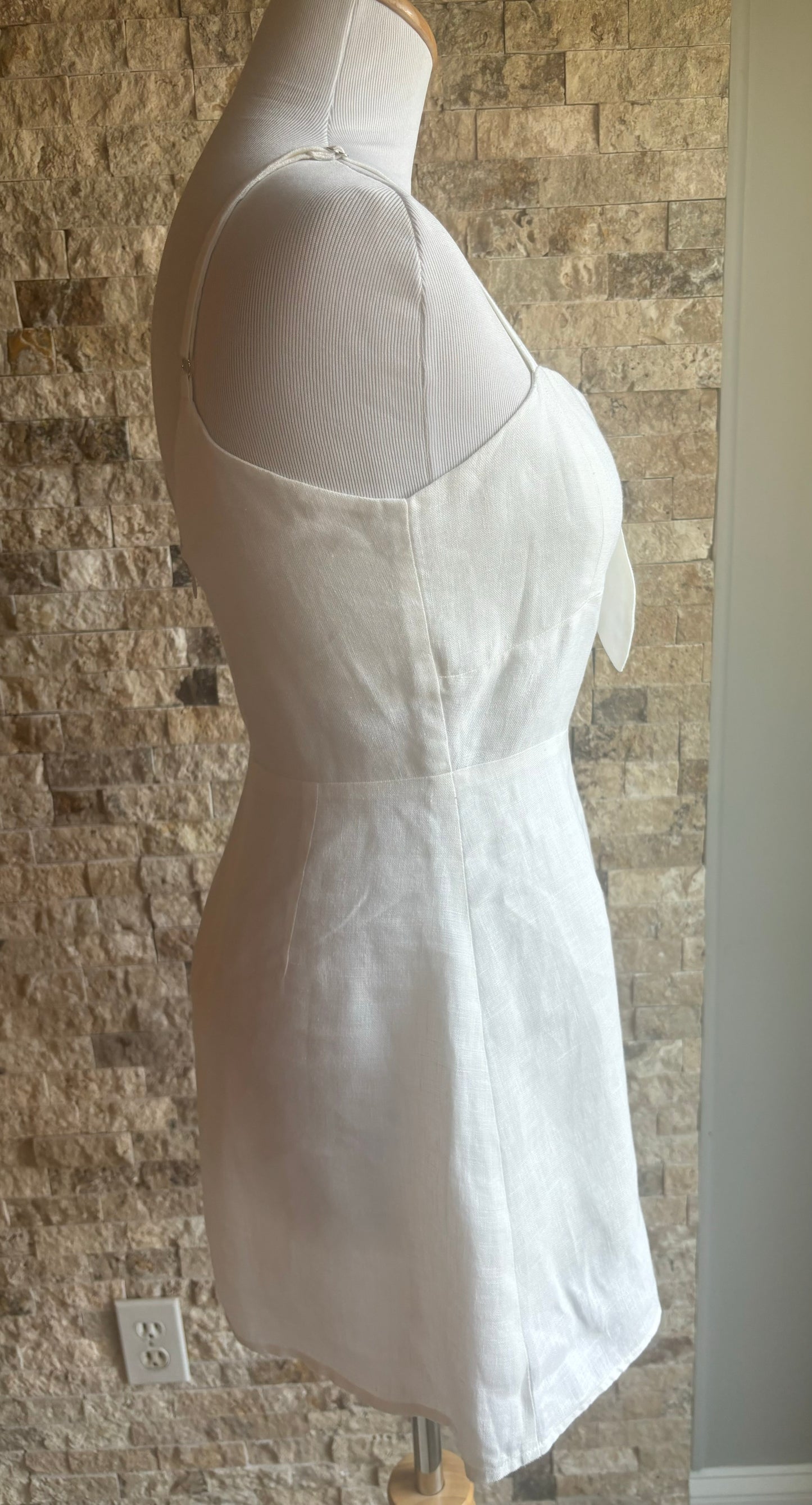 Reformation white linen dress in size 2