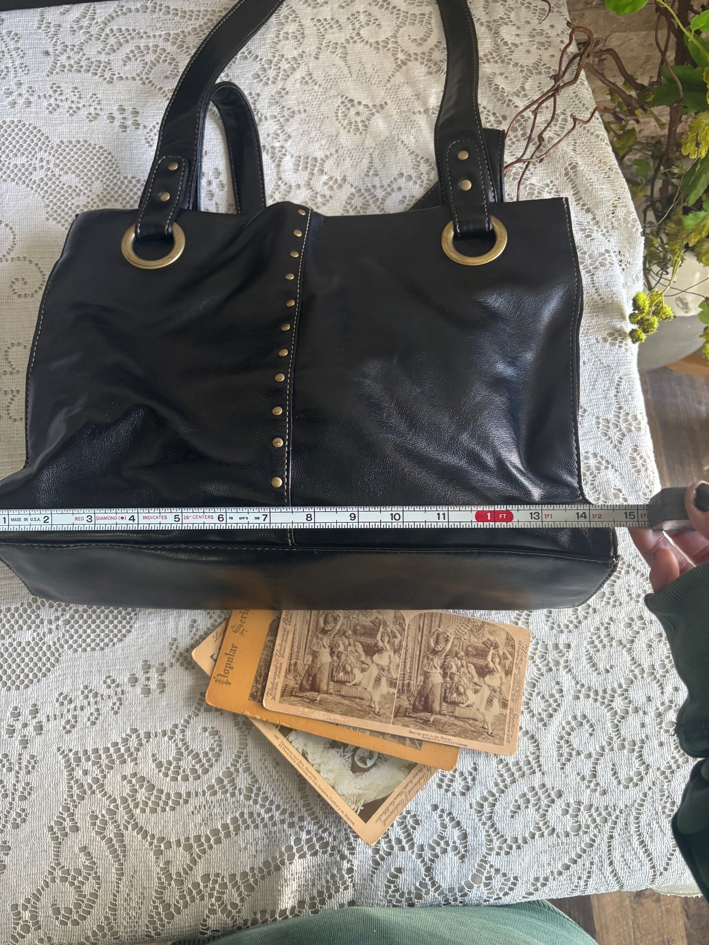 Sleek Black Leather Tote