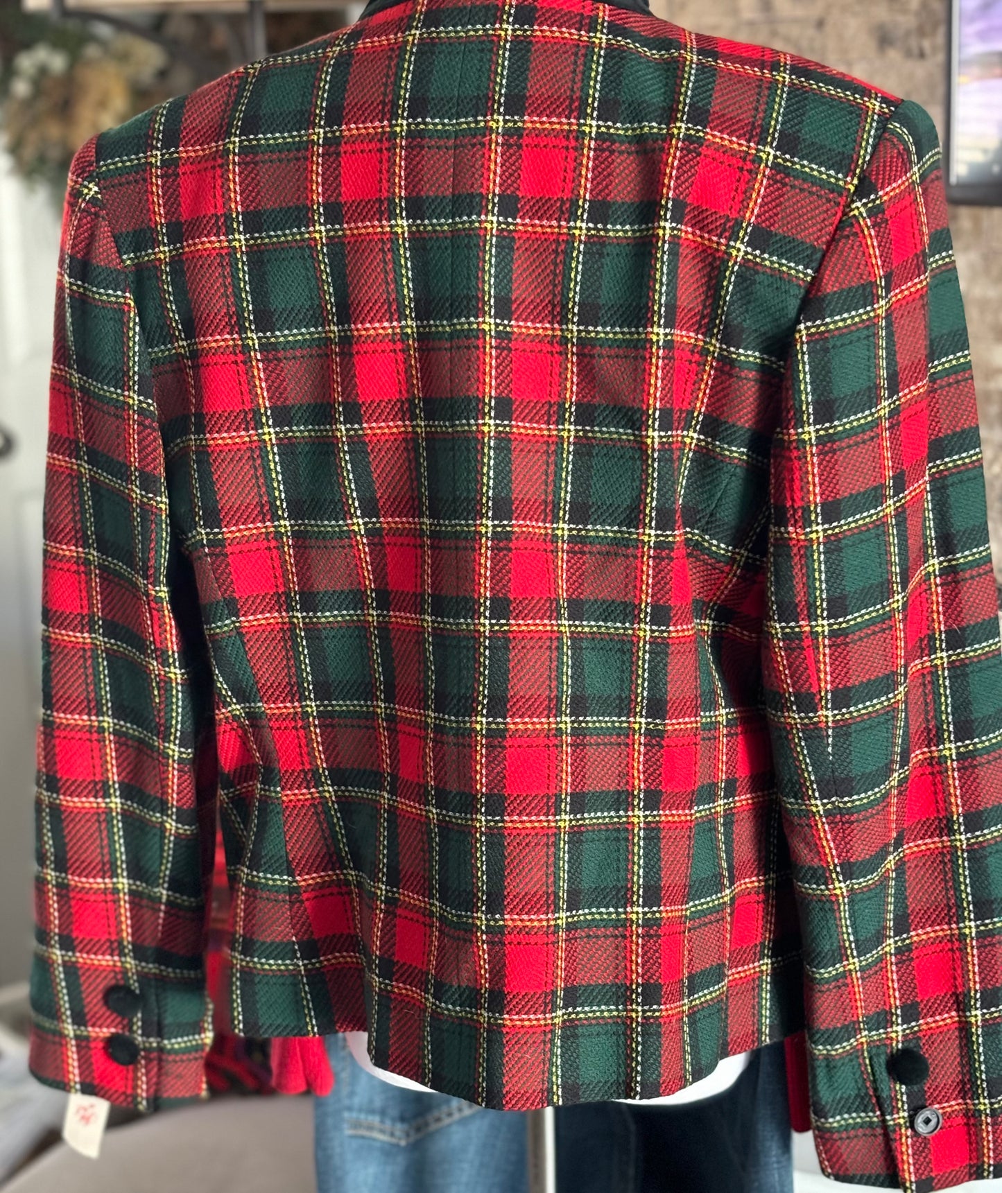 Tartan Plaid Wool Blazer/Size 12