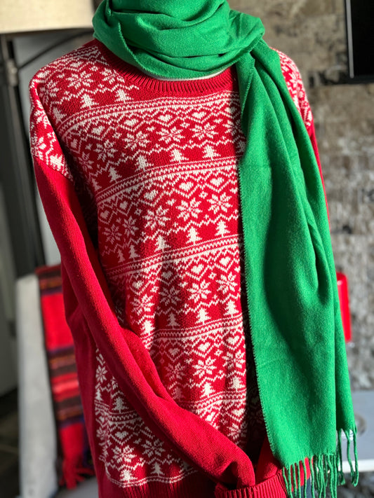 Fair-isle Festive Crewneck Sweater/Size Large