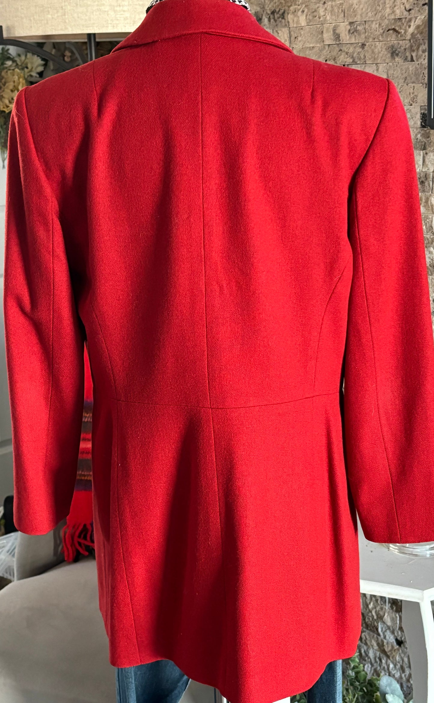 Crimson Red Wool Jacket/ Size Medium