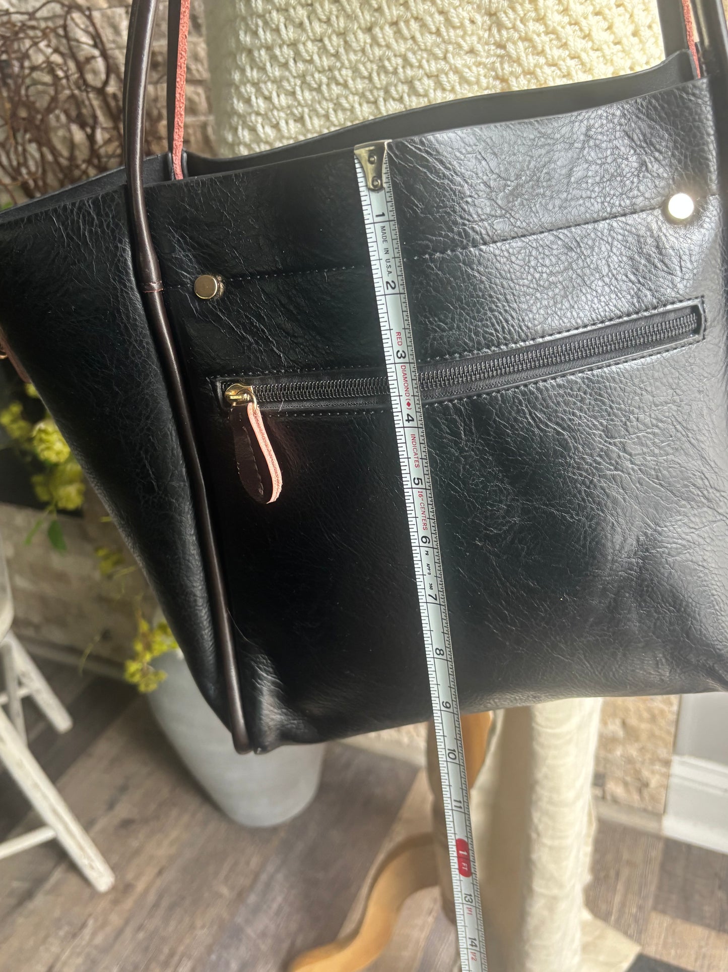 Fine Black Leather Tote