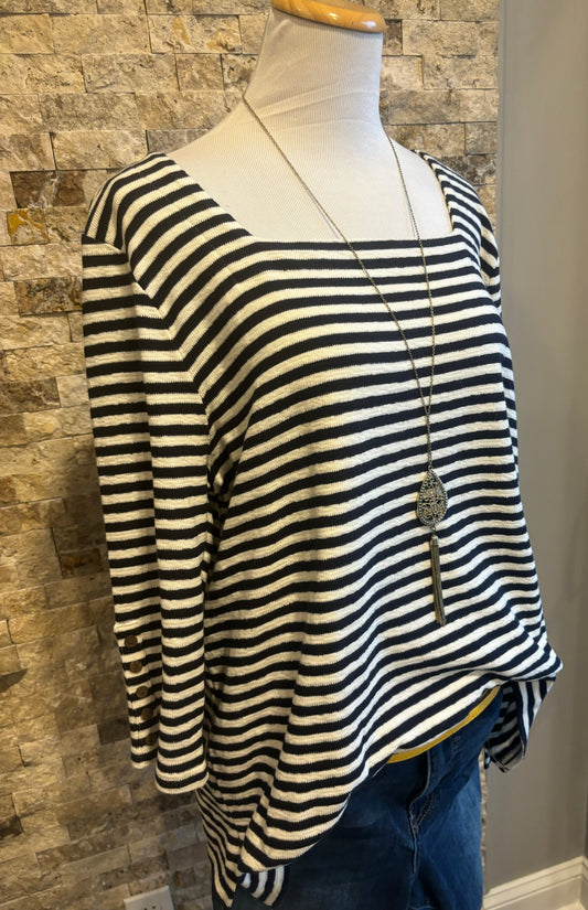 J.Jill Boat neck stripped top Size XL